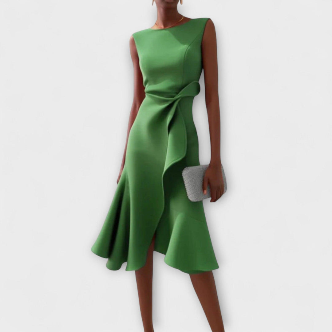 Sheila | Woman’s Draped Asymmetric Midi Wedding Guest Dress