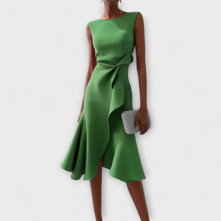 Sheila | Woman’s Draped Asymmetric Midi Wedding Guest Dress