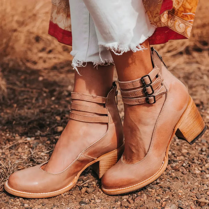 Naturéva | Woman’s Elegant and Comfortable buckle heel Sandals