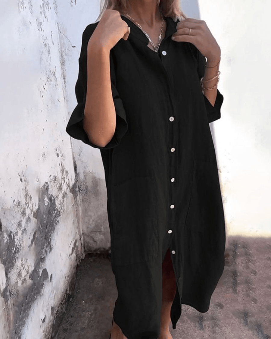 Valerie| Woman’s Boho Shirt Dress Linen Casual Wear