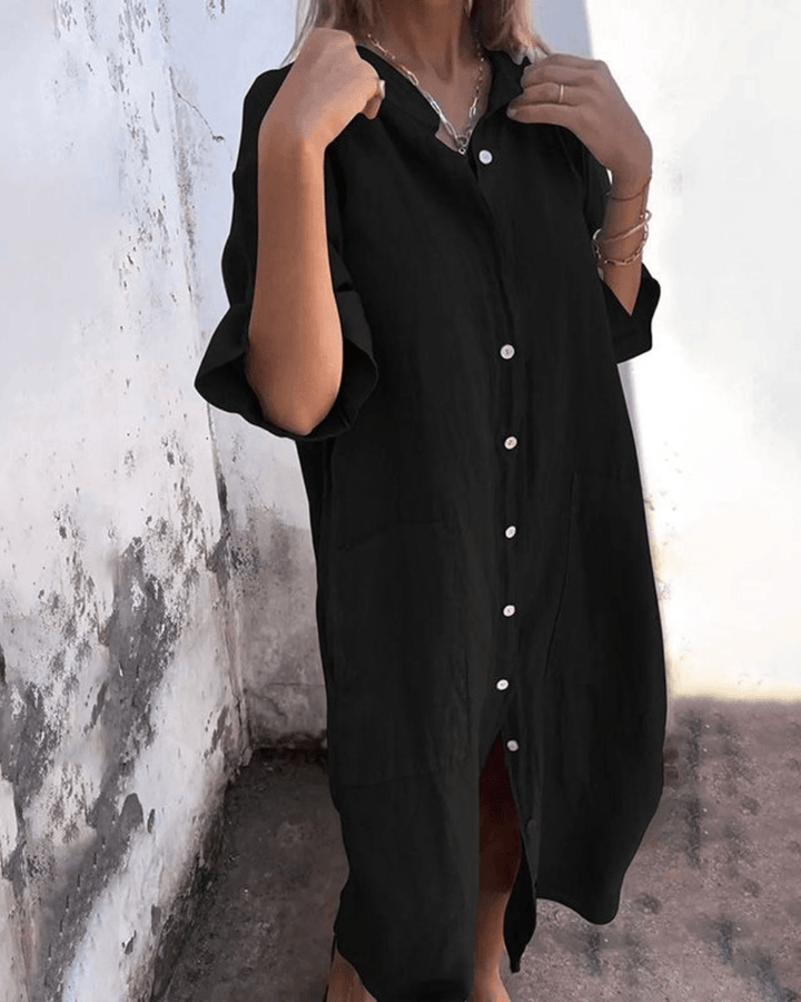 Valerie| Woman’s Boho Shirt Dress Linen Casual Wear