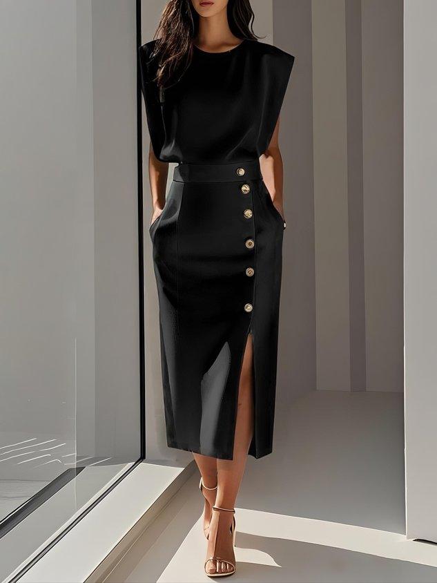 Aspen | Woman’s Effortless Charm Midi  Dress Cocktail Formal Wear