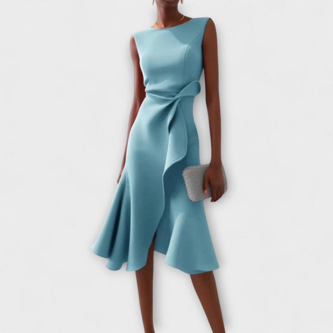 Sheila | Woman’s Draped Asymmetric Midi Wedding Guest Dress