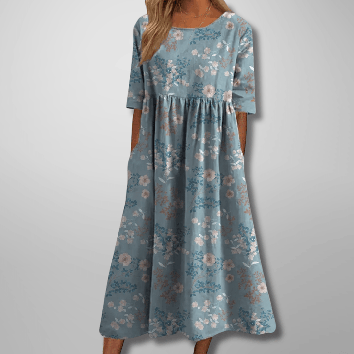 Gail| Woman’s Relaxed Floral Midi Dress Casual Wear