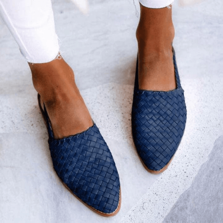 Donna | Woman’s Elegant Woven Vegan Leather Ballerinas