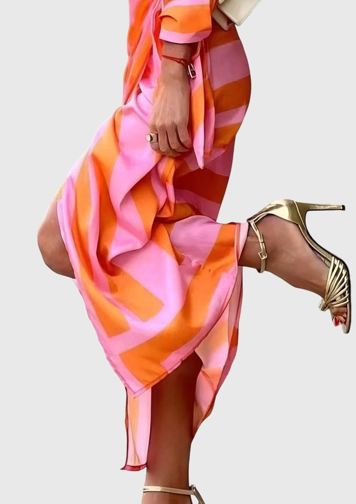 Everly | Woman’s Elegant Wrap Dress With Print Vacation Wear