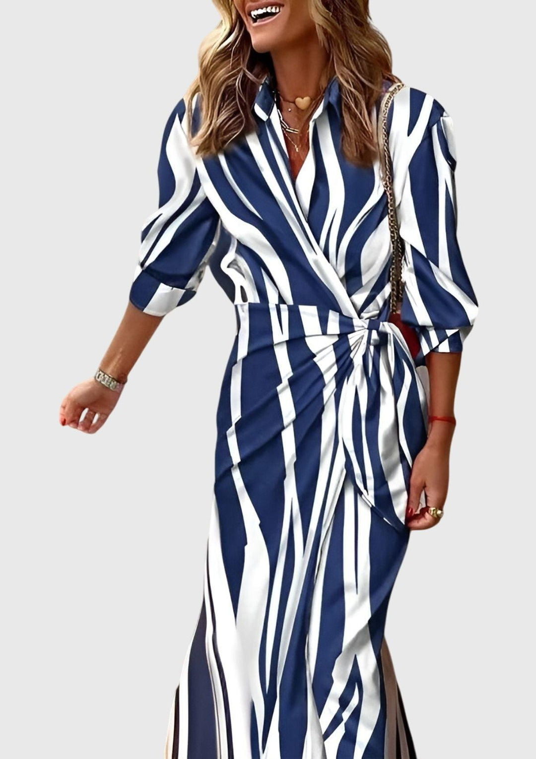 Everly | Woman’s Elegant Wrap Dress With Print Vacation Wear