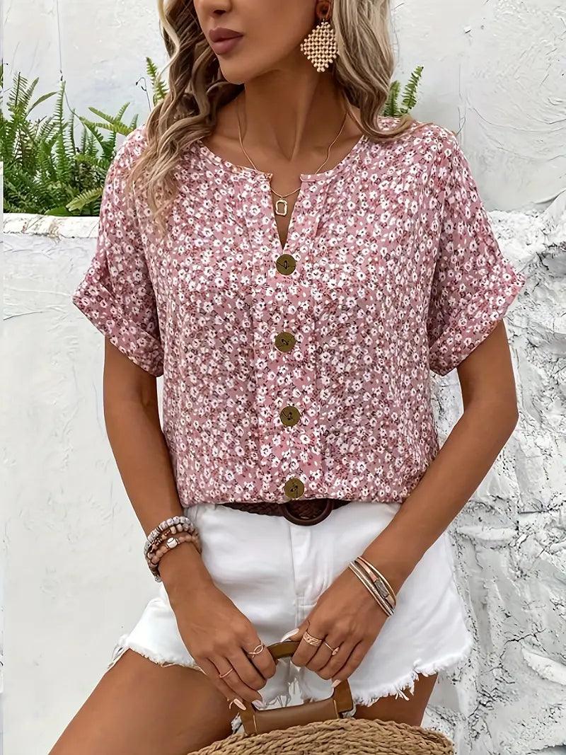 Verna| Woman’s Casual Floral Summer Vacation Top