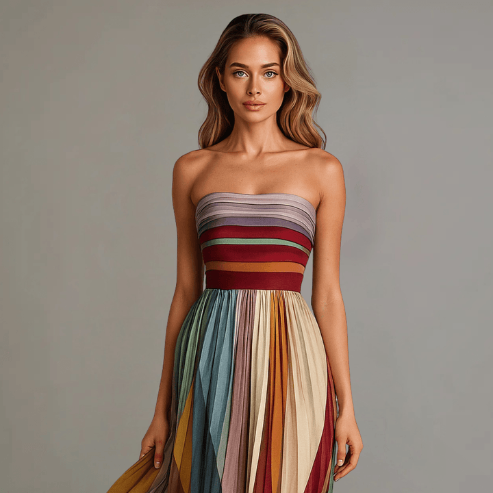 Judith | Woman’s Pleated Maxi Cocktail Evening Dress