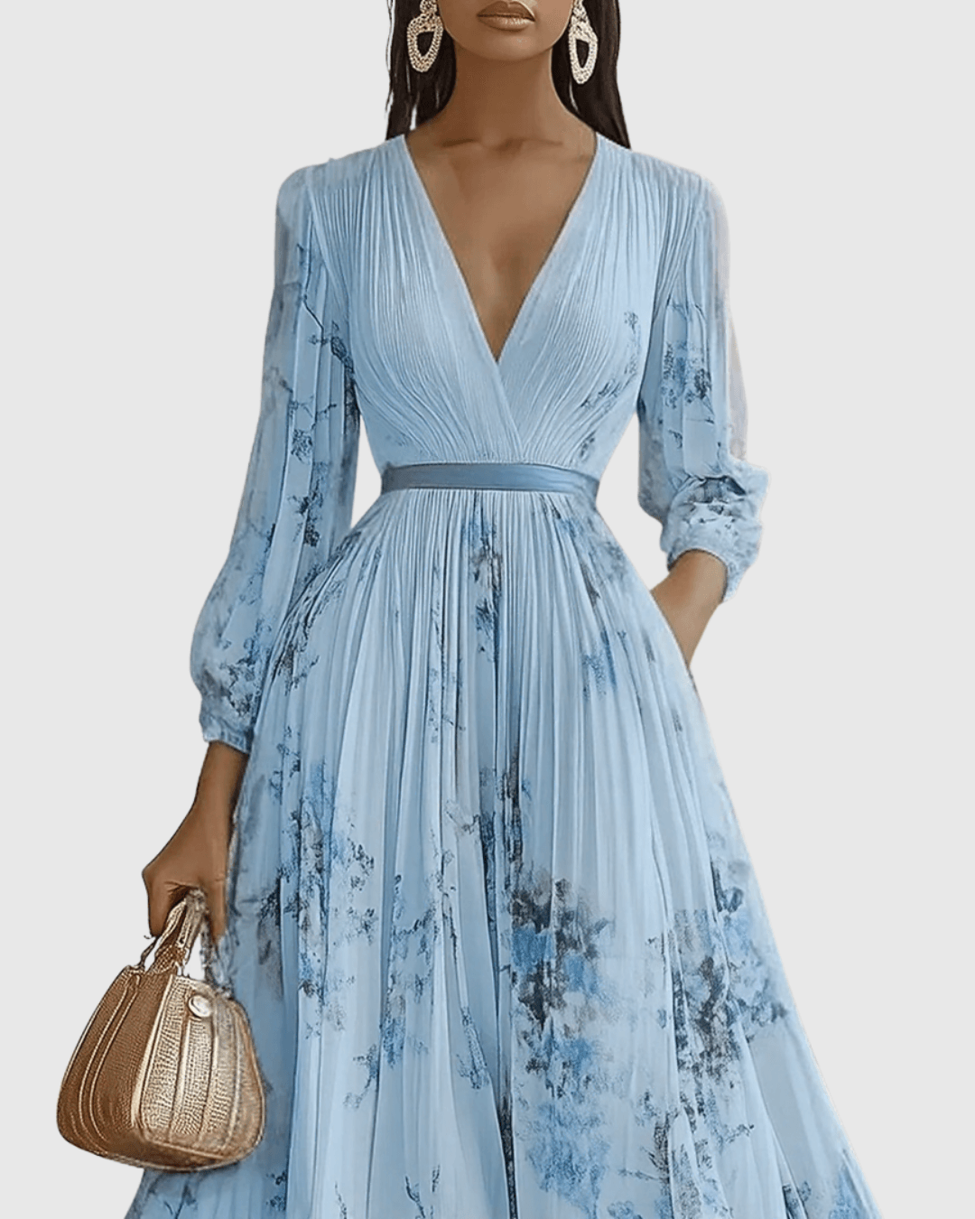 Rowella | Elegant Pleated Summer Maxi Dress for Women