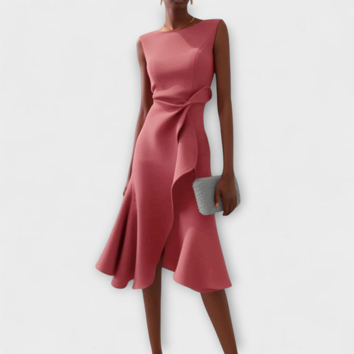 Sheila | Woman’s Draped Asymmetric Midi Wedding Guest Dress