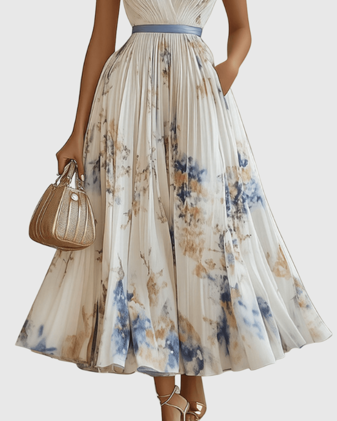 Rowella | Elegant Pleated Summer Maxi Dress for Women