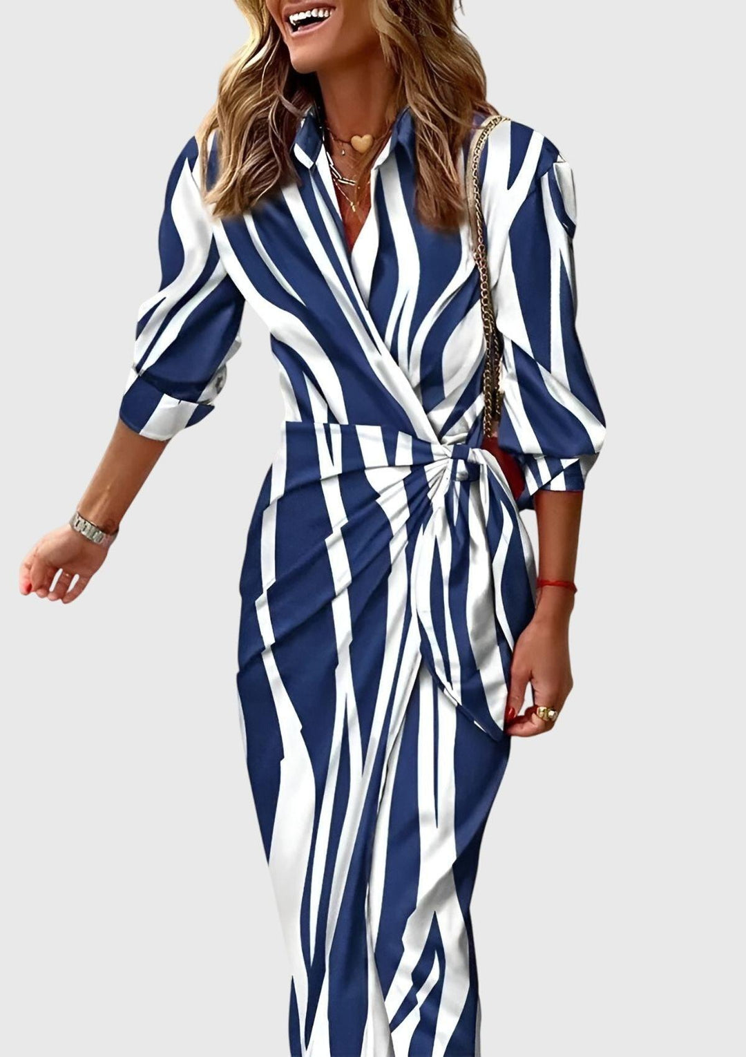 Everly | Woman’s Elegant Wrap Dress With Print Vacation Wear