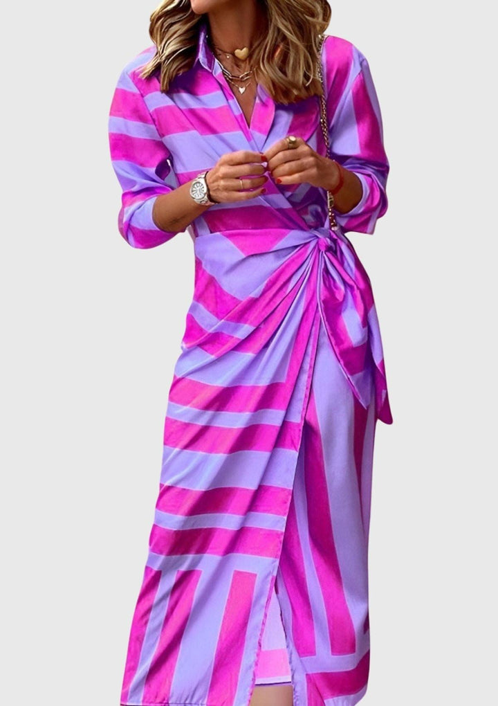Everly | Woman’s Elegant Wrap Dress With Print Vacation Wear