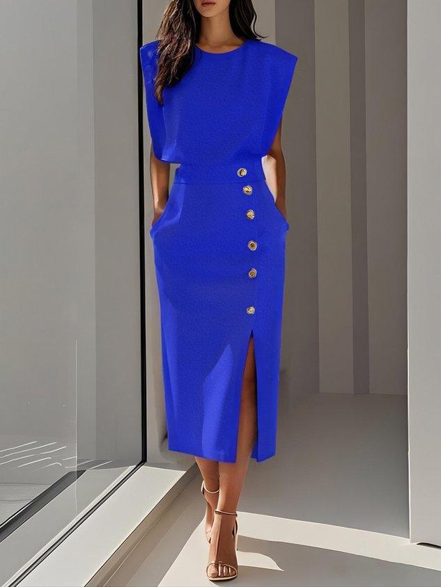 Aspen | Woman’s Effortless Charm Midi  Dress Cocktail Formal Wear