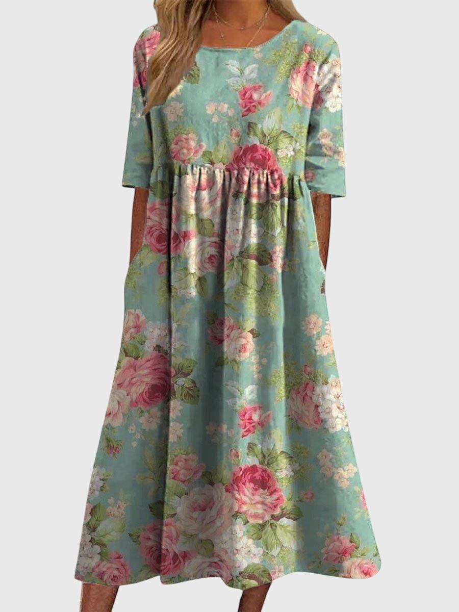 Djala | Womans Floral Midi Dress Summer Wear
