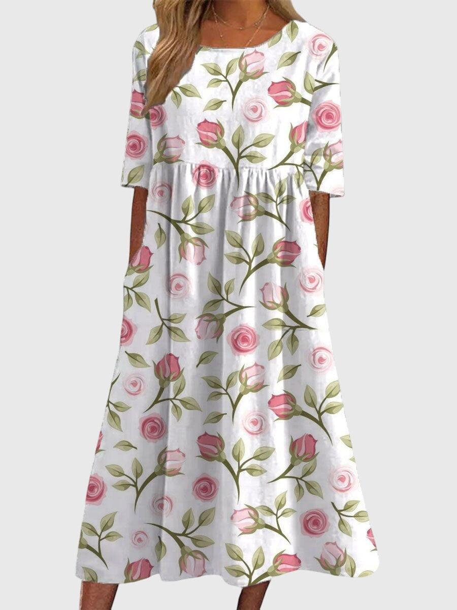 Djala | Womans Floral Midi Dress Summer Wear