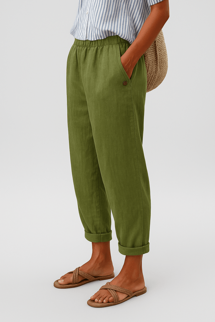 Wanda | Woman’s Stylish Linen Summer Pants With Side Pockets