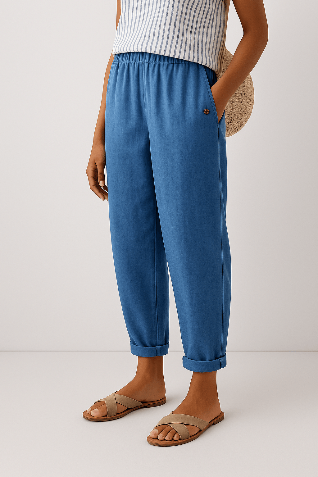 Wanda | Woman’s Stylish Linen Summer Pants With Side Pockets