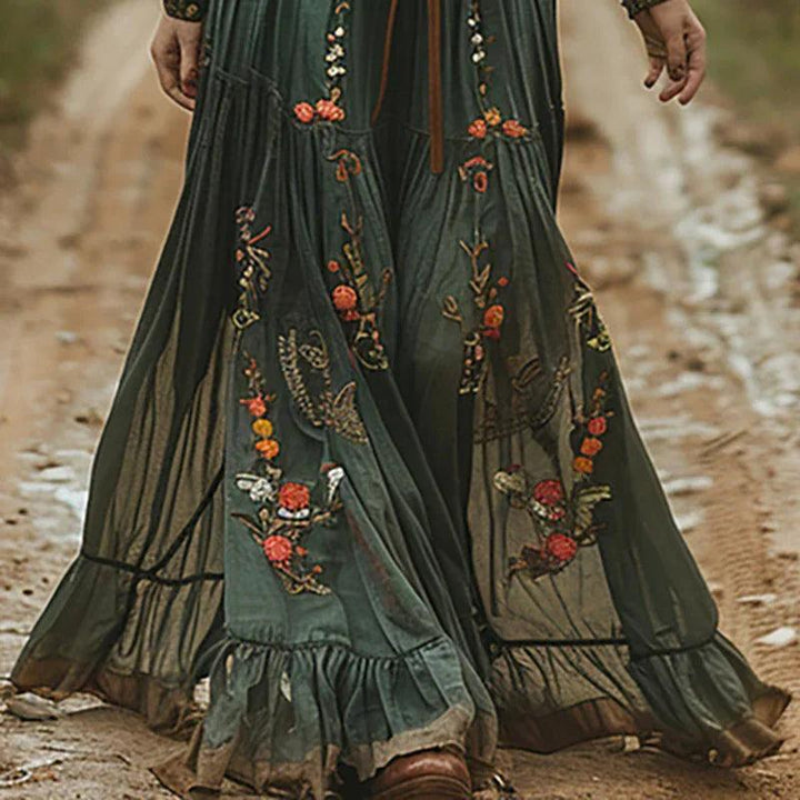 Selvara| Woman’s Bohemian Floral Maxi Dress Wedding Guest
