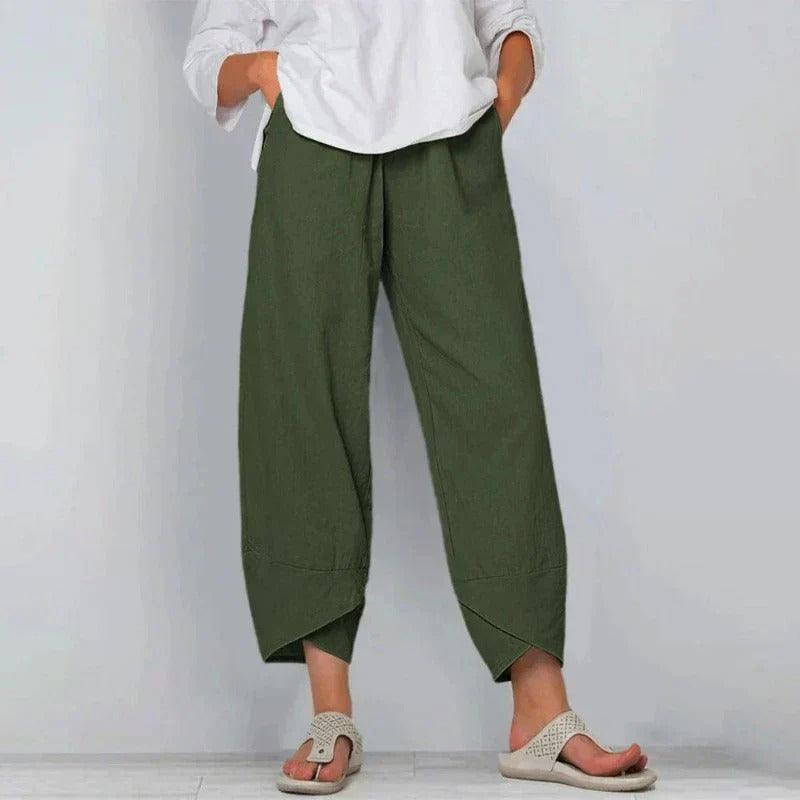 Tarni | Woman’s Chic Summer Linen Cropped Pants