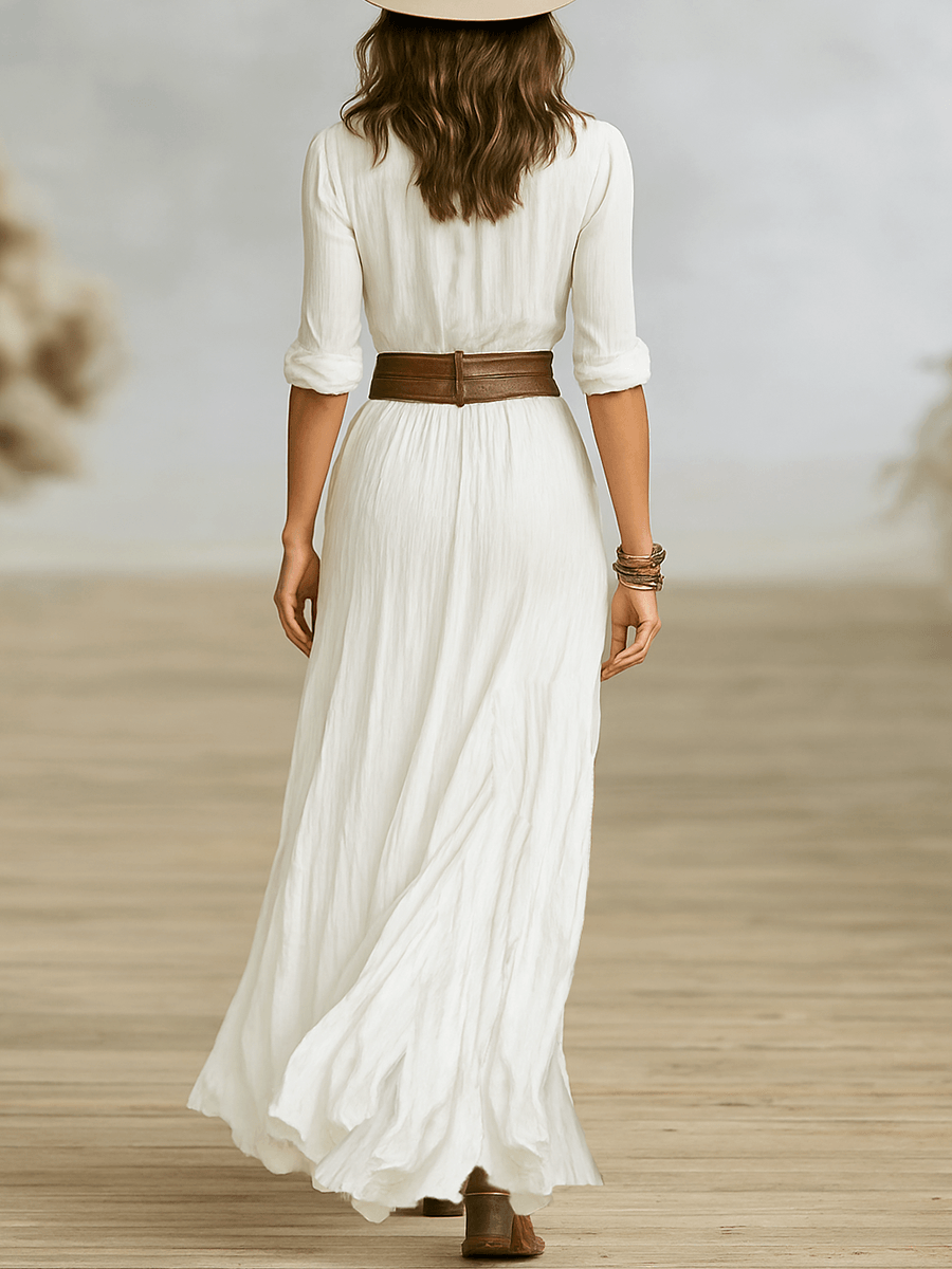 Women’s Boho Western Maxi Shirt Dress