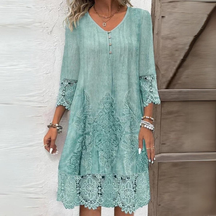 Jenna  | Woman’s Floral Midi Lace Evening Dress