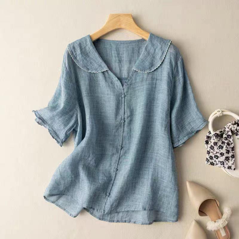 Kristi | Woman’s Vintage Flowy Blouse with Button Detail