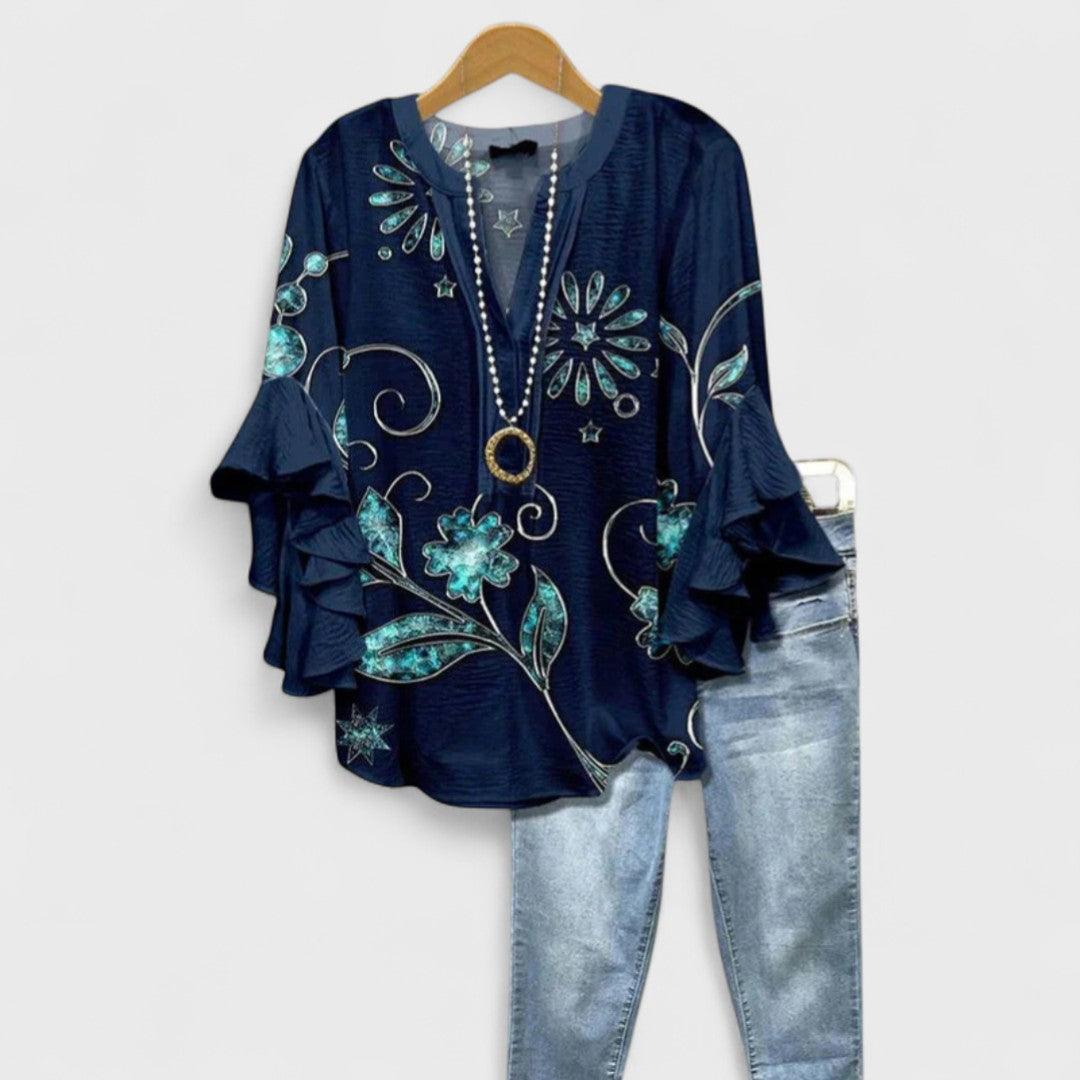 Kay | Woman’s Floral Lightweight Airy Day Blouse
