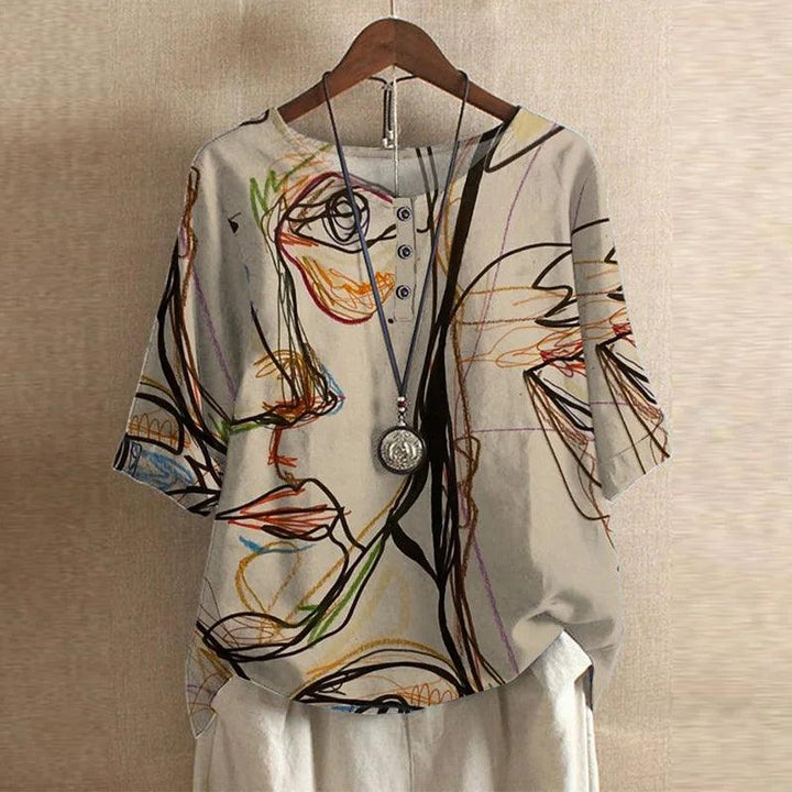 Anya| Woman’s Vintage Floral Oversized Tunic Top