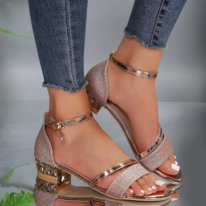 Alison | Woman’s Orthopedic metallic strap Sandals