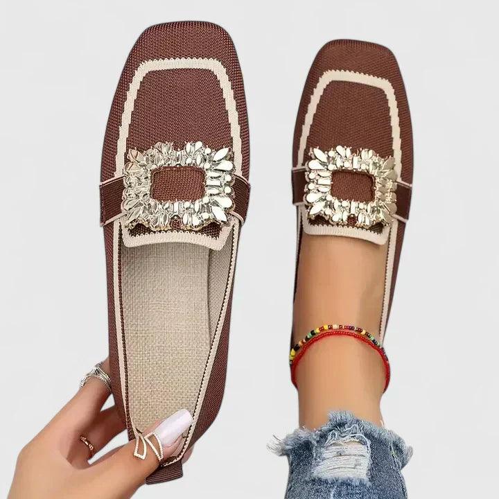 Maylora | Woman’s Orthopedic Embellished Square Toe Loafers  Loafers
