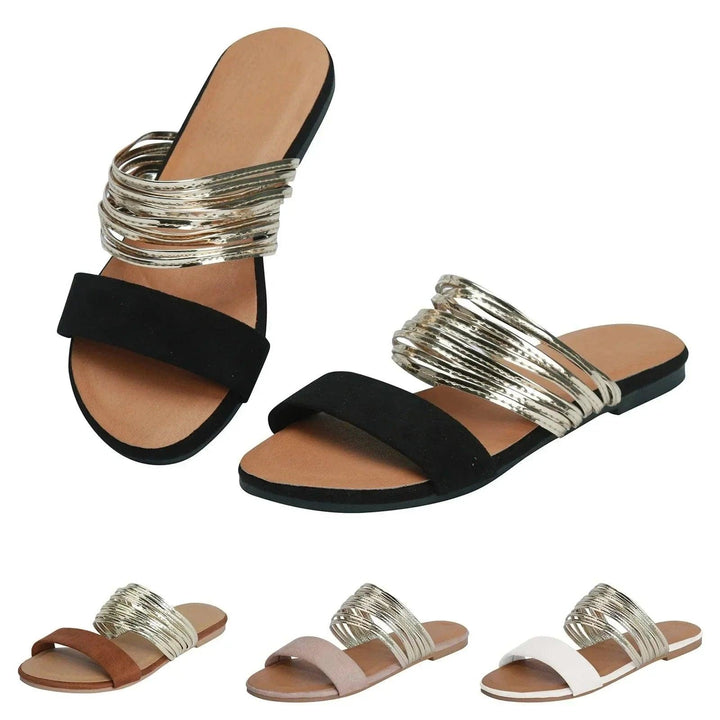 Alma | Woman’s Comfortable Orthopedic Metallic Strap Sandals