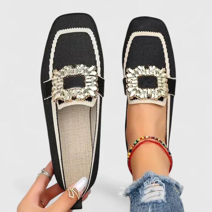 Maylora | Woman’s Orthopedic Embellished Square Toe Loafers  Loafers