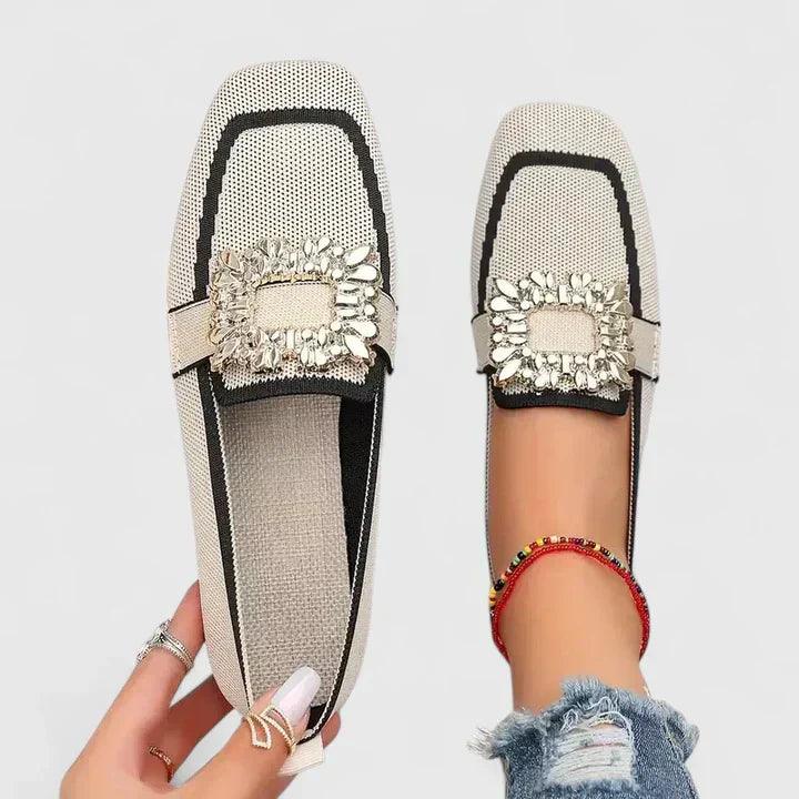 Maylora | Woman’s Orthopedic Embellished Square Toe Loafers  Loafers