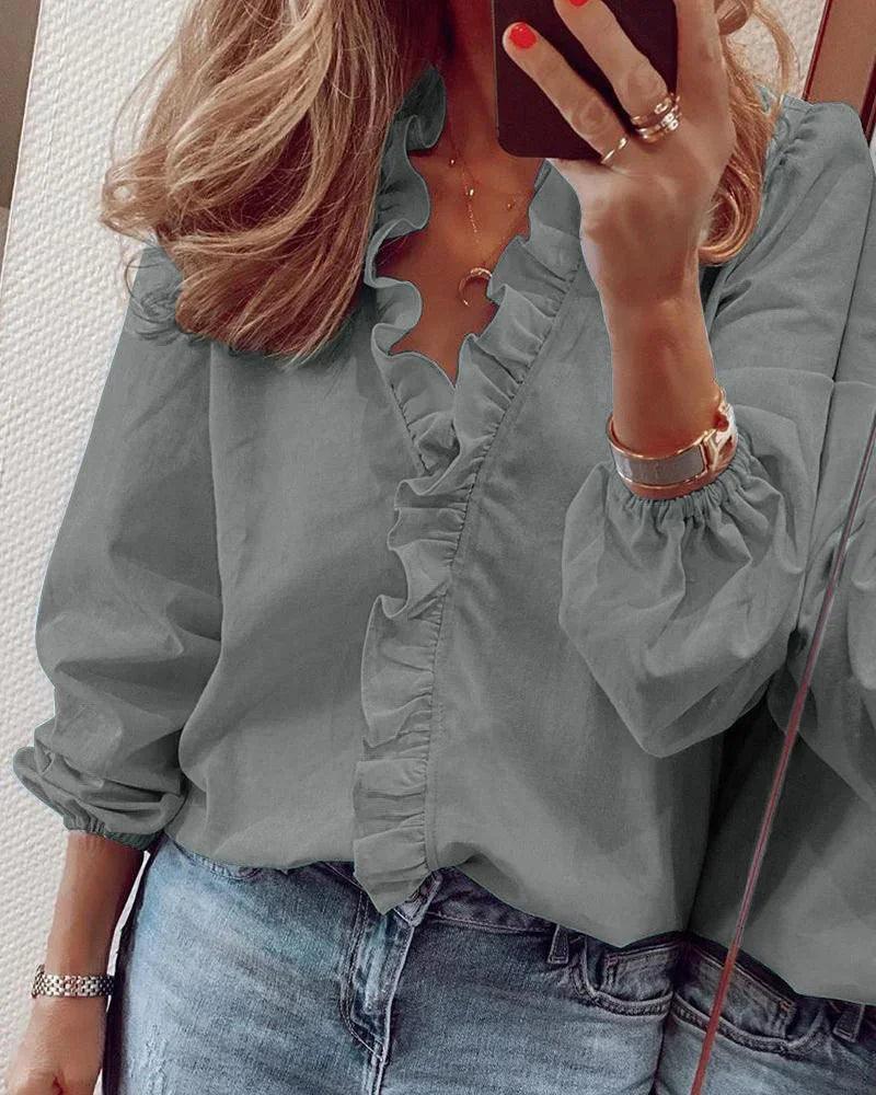 Enola | Woman’s Feminine Blouse with Playful Ruffles