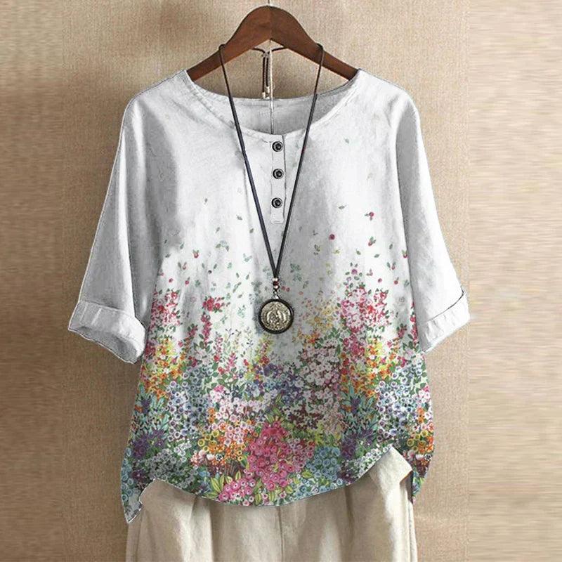 Anya| Woman’s Vintage Floral Oversized Tunic Top