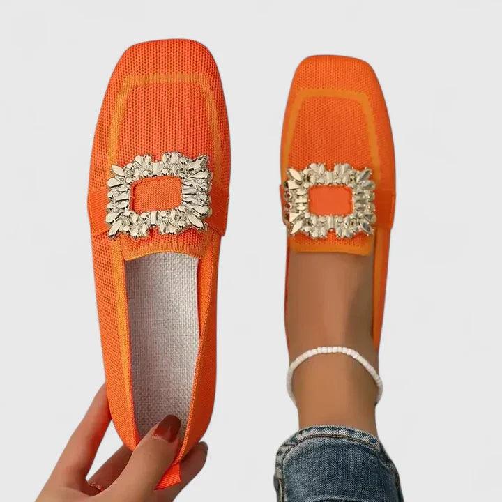 Maylora | Woman’s Orthopedic Embellished Square Toe Loafers  Loafers