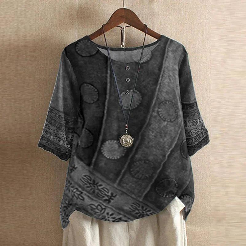Anya| Woman’s Vintage Floral Oversized Tunic Top