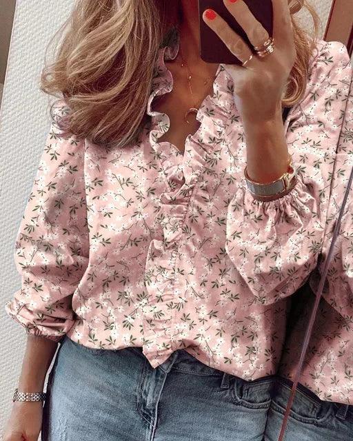 Enola | Woman’s Feminine Blouse with Playful Ruffles