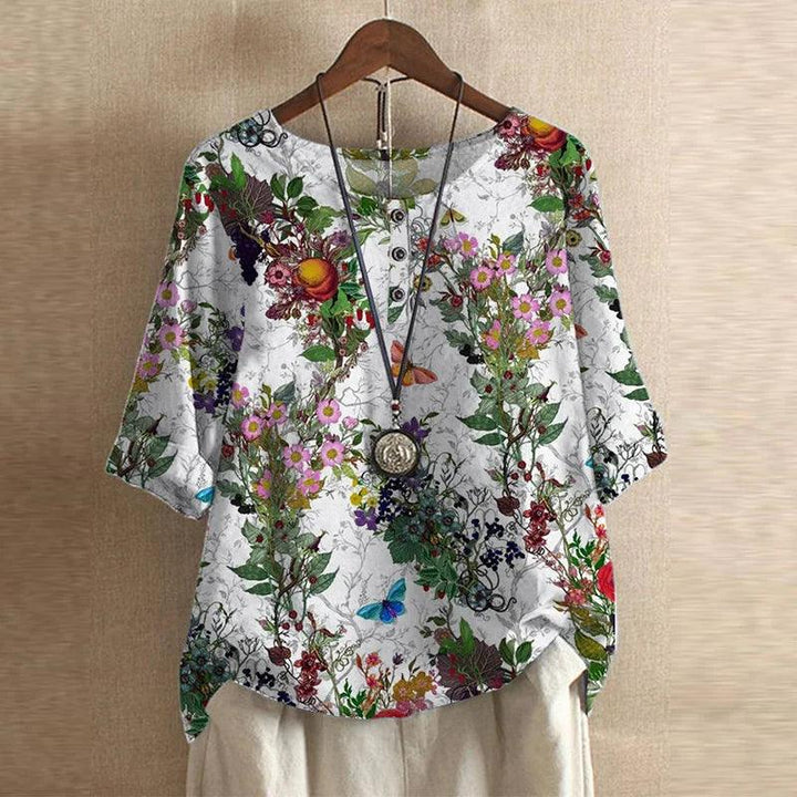 Anya| Woman’s Vintage Floral Oversized Tunic Top