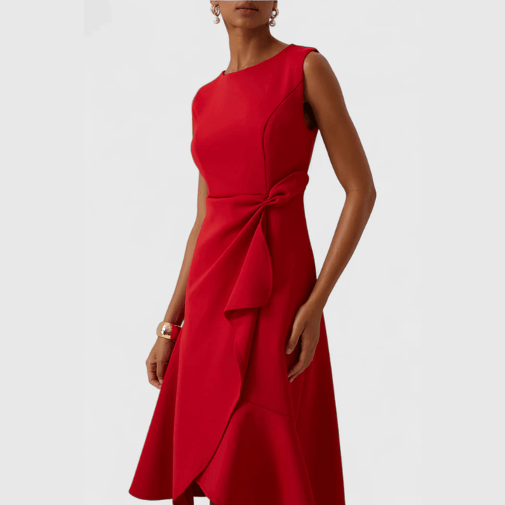 Sheila | Woman’s Draped Asymmetric Midi Wedding Guest Dress