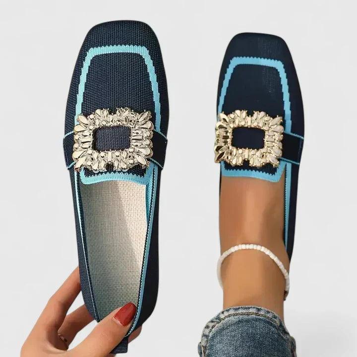 Maylora | Woman’s Orthopedic Embellished Square Toe Loafers  Loafers