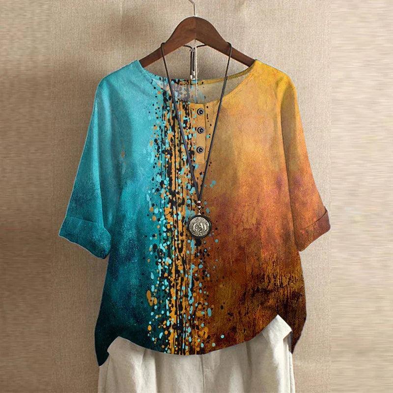Anya| Woman’s Vintage Floral Oversized Tunic Top