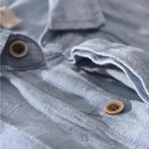 Pacific Men's Linen Short Sleeve Shirt Vacation and Casual Wear