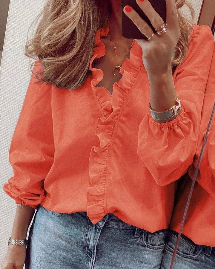Enola | Woman’s Feminine Blouse with Playful Ruffles