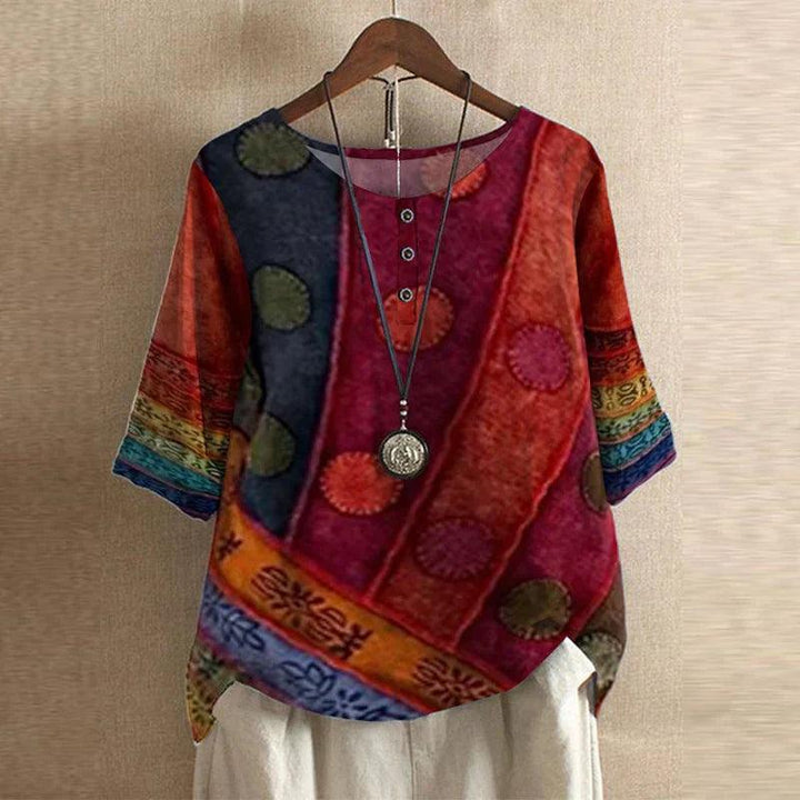 Anya| Woman’s Vintage Floral Oversized Tunic Top
