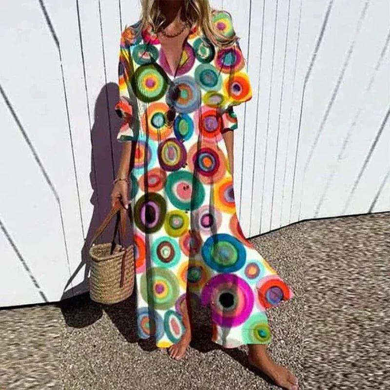 Fleuria | Women’s Boho Vacation Maxi Dress
