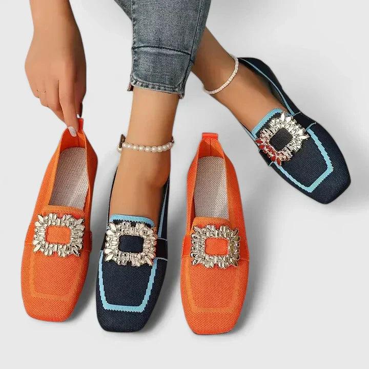 Maylora | Woman’s Orthopedic Embellished Square Toe Loafers  Loafers