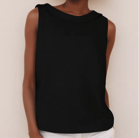 Maria| Woman’s Sleeveless Roll Collar Top
